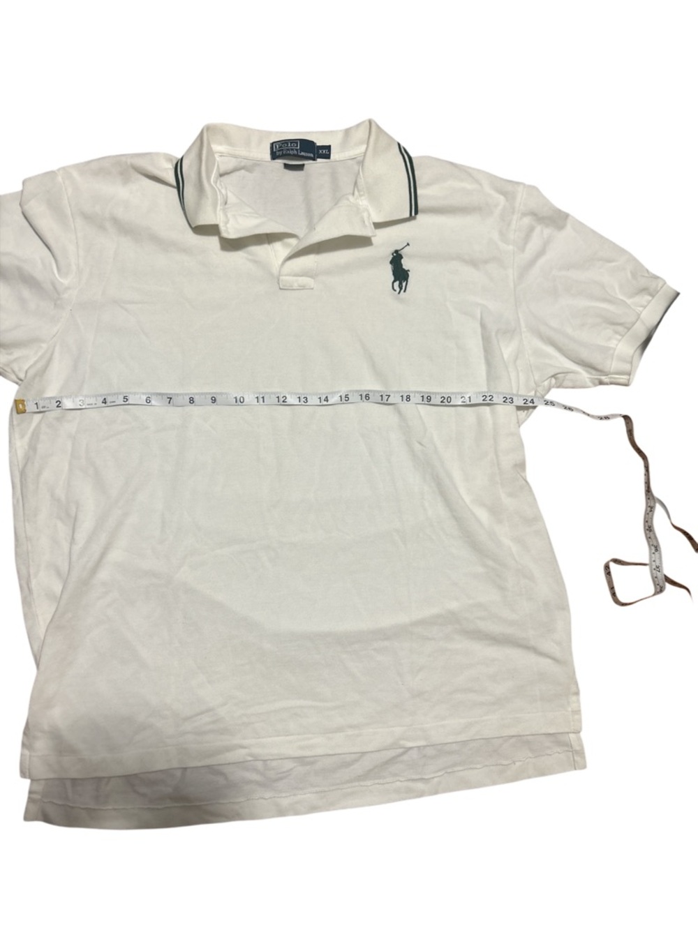 Polo Ralph Lauren Big Pony Polo Shirt XXL White Green Classic Fit Preppy - Picture 4 of 6